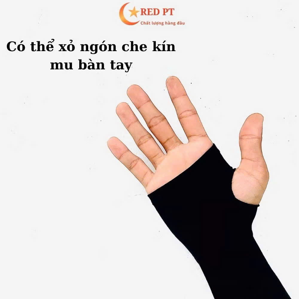 Găng ống tay chống nắng nam nữ co dãn RED PT - Ảnh 4