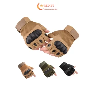 Găng tay xe máy phượt cụt ngón chống nắng biker RED PT